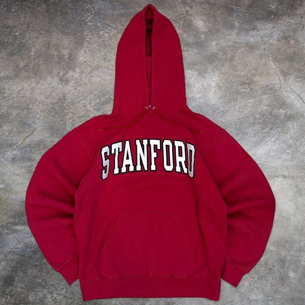 Vintage Champion Stanford University Red Pullover Hoodie Adult Size Medium Y2K